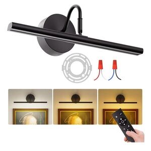 Black LED Picture Light with Remote